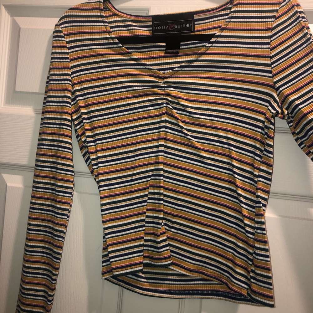Polly & Esther Long Sleeve Striped Top